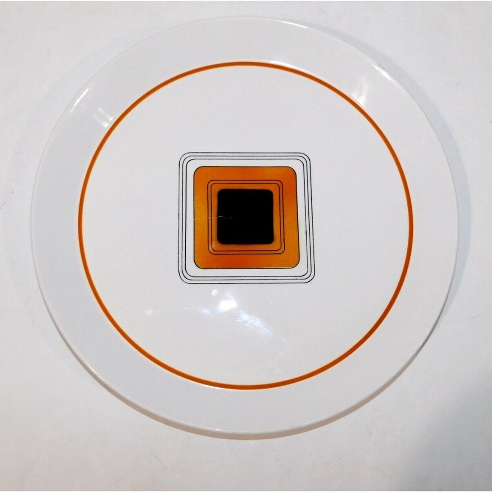 VTG MCM Serving Platter White Orange Black Mikasa Duplex Ben Seibel AXIOM 12.5"